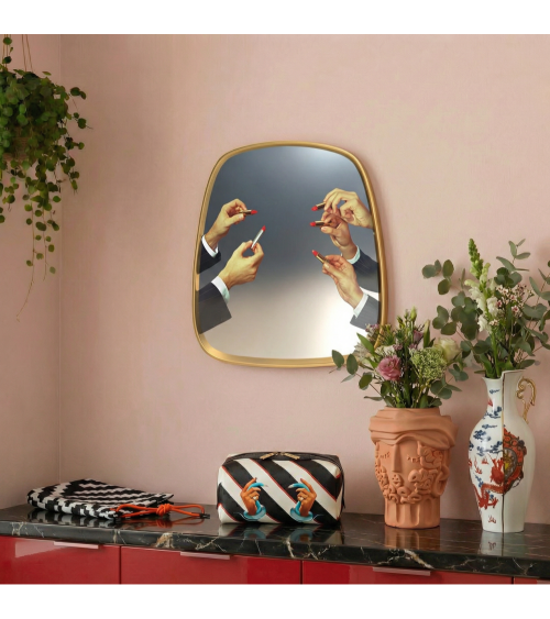 Espejo"Gold Frame Lipsticks 54 h. 59"Cm 54 h. 59 –SELETTI | BHOME by Arredi Barbàra