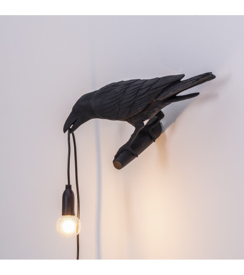 Lampada da parete "Bird Lamp Nero Looking Left" | BHOME by Arredi Barbàra
