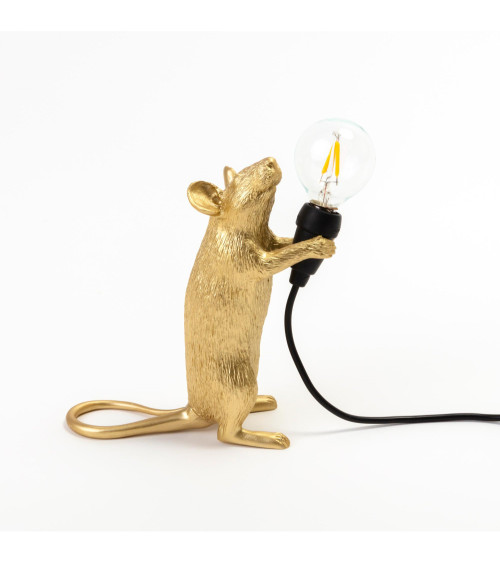 Glühbirne"Mouse Lamp Step Gold"Cm.6x13,3 h.14,5 –SELETTI | BHOME by Arredi Barbàra