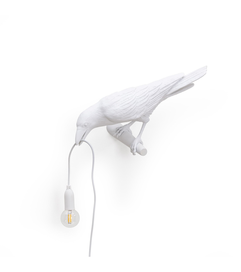 Lampada da parete "Bird Lamp Bianco Looking Left" | BHOME by Arredi Barbàra