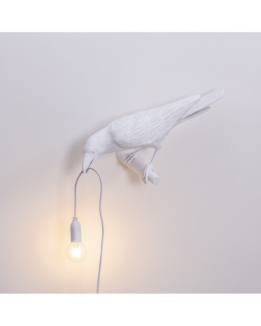 Lampada da parete "Bird Lamp Bianco Looking Left" | BHOME by Arredi Barbàra