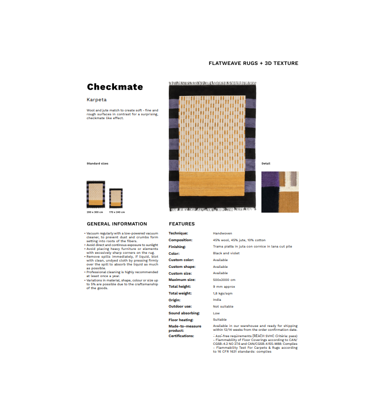 Checkmate Karpeta | Bhome by Arredi Barbàra