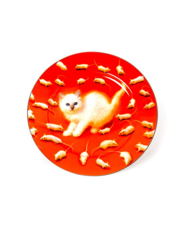 Piatto "in Porcelana Kitten Gold Border" | BHOME by Arredi Barbàra