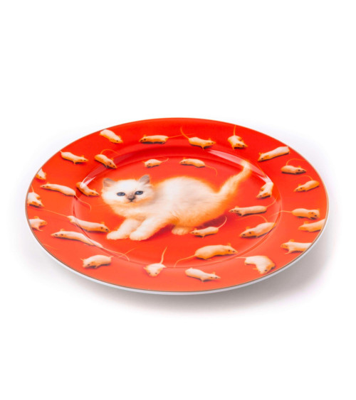 Piatto "in Porcelana Kitten Gold Border" | BHOME by Arredi Barbàra
