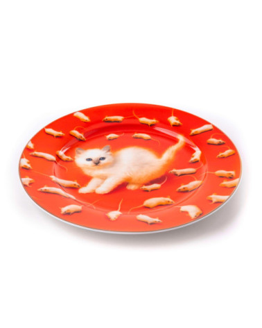 Piatto "in Porcelana Kitten Gold Border" | BHOME by Arredi Barbàra