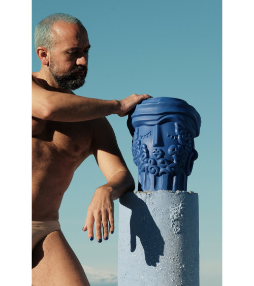 Vaso "in Terracotta Man Blu" | BHOME by Arredi Barbàra