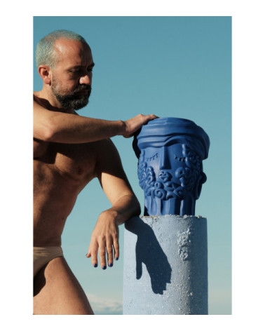 Vaso "in Terracotta Man Blu" | BHOME by Arredi Barbàra