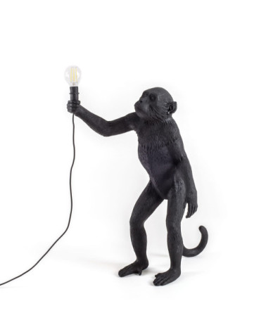 Lámpara de piso"The Monkey Lamp Nera Standing Version" – SELETTI | BHOME by Arredi Barbàra