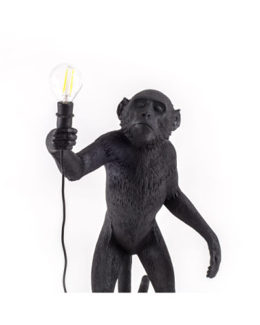 Lámpara de piso"The Monkey Lamp Nera Standing Version" – SELETTI | BHOME by Arredi Barbàra