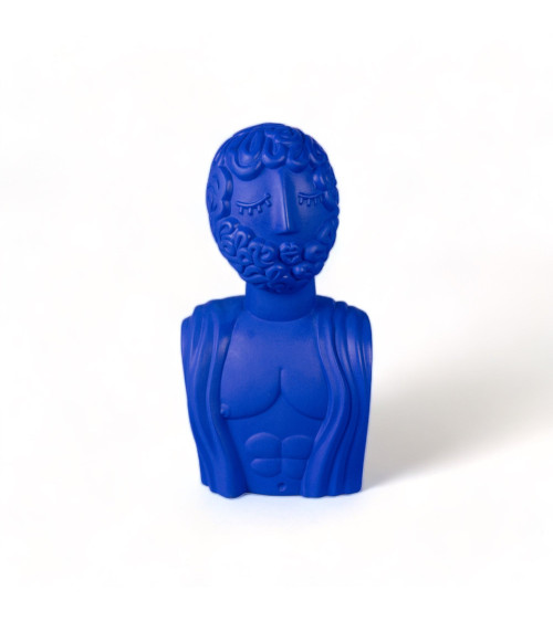 Bust Man Terrasse"Terracotta Bust Man Blu"24 x 18 h 45 cmI 9,4" x 7,1"h 17,7 –SELETTI | BHOME by Arredi Barbàra