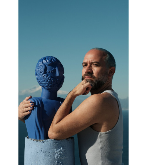 Terracotta Bust Man "Terracotta Bust Man Blu" | BHOME by Arredi Barbàra