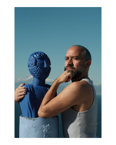 Terracotta Bust Man "Terracotta Bust Man Blu" | BHOME by Arredi Barbàra