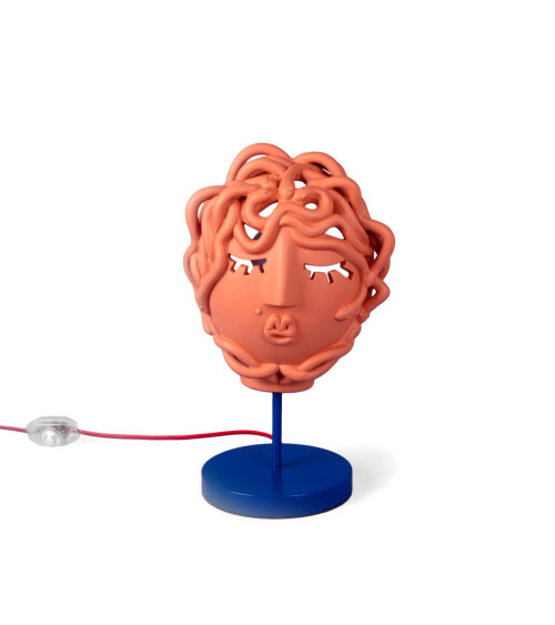 Lámpara de piso"Magna Graecia Lampada di Terracotta- Medusa mask"cm. 24 x 14 x h.28 –SELETTI | BHOME by Arredi Barbàra