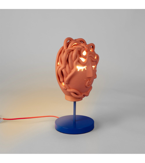 Lámpara de piso"Magna Graecia Lampada di Terracotta- Medusa mask"cm. 24 x 14 x h.28 –SELETTI | BHOME by Arredi Barbàra