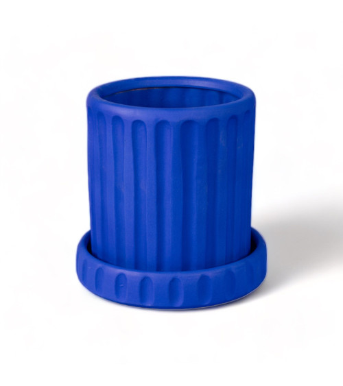 Vaso "in Terracotta con Saucer Dorico Blu" | BHOME by Arredi Barbàra