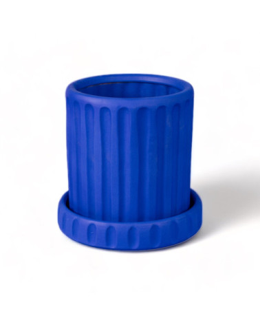 Vaso "in Terracotta con Saucer Dorico Blu" | BHOME by Arredi Barbàra