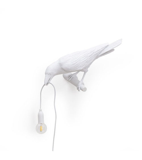 Glühbirne"Bird Lamp Bianca Sguardo a Sinistra da Esterno"in Harz:SELETTI | BHOME by Arredi Barbàra