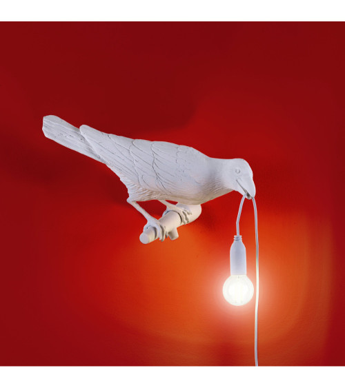 Lampadina "Bird Lamp Bianca Sguardo a Sinistra da Esterno" | BHOME by Arredi Barbàra