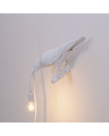 Lampadina "Bird Lamp Bianca Sguardo a Sinistra da Esterno" | BHOME by Arredi Barbàra