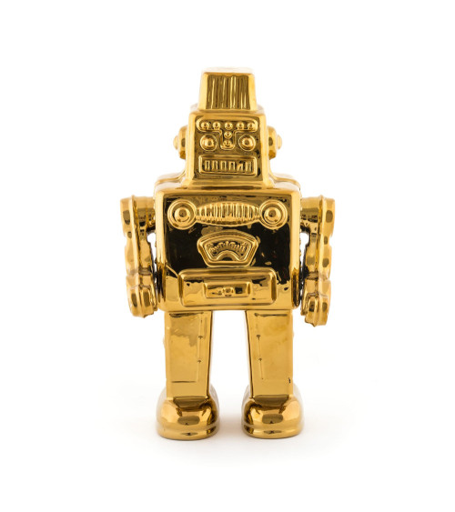 Sculpture décorative"Memorabilia Gold My Robot"cm 17,4 x 12,4 h. 30 en papier –SELETTI | BHOME by Arredi Barbàra