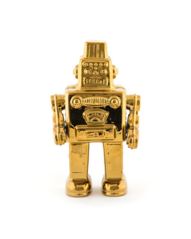 Sculpture décorative"Memorabilia Gold My Robot"cm 17,4 x 12,4 h. 30 en papier –SELETTI | BHOME by Arredi Barbàra