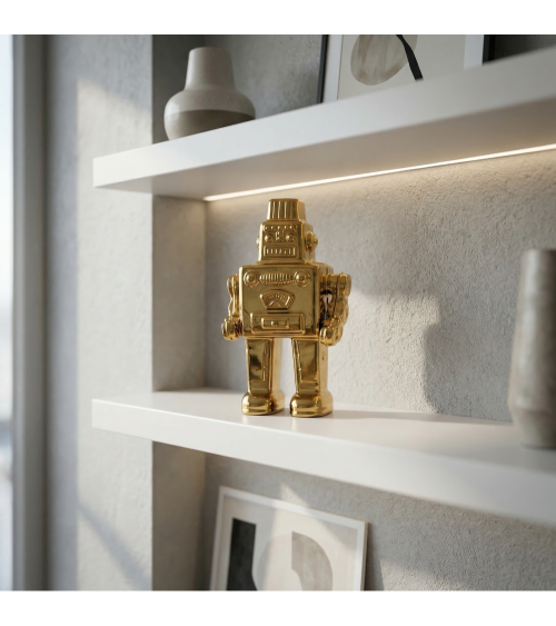 Sculpture décorative"Memorabilia Gold My Robot"cm 17,4 x 12,4 h. 30 en papier –SELETTI | BHOME by Arredi Barbàra