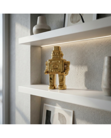 Sculpture décorative"Memorabilia Gold My Robot"cm 17,4 x 12,4 h. 30 en papier –SELETTI | BHOME by Arredi Barbàra