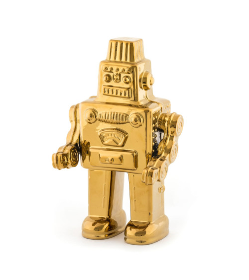Sculpture décorative"Memorabilia Gold My Robot"cm 17,4 x 12,4 h. 30 en papier –SELETTI | BHOME by Arredi Barbàra