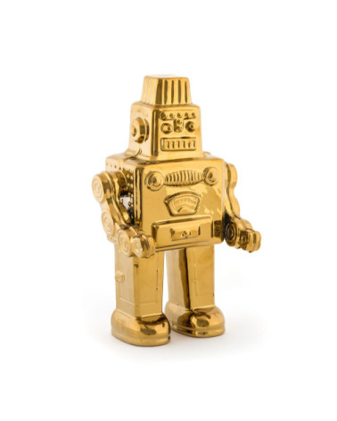 Sculpture décorative"Memorabilia Gold My Robot"cm 17,4 x 12,4 h. 30 en papier –SELETTI | BHOME by Arredi Barbàra