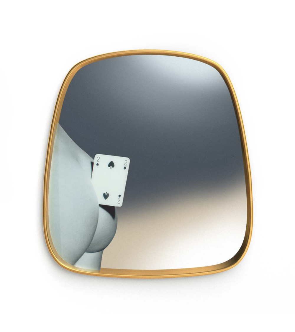 Espejo"Gold Frame Two of Spades"Cm 54 h. 59 –SELETTI | BHOME by Arredi Barbàra