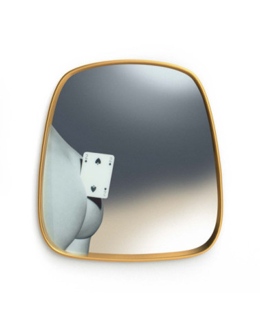 Espejo"Gold Frame Two of Spades"Cm 54 h. 59 –SELETTI | BHOME by Arredi Barbàra