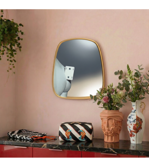 Espejo"Gold Frame Two of Spades"Cm 54 h. 59 –SELETTI | BHOME by Arredi Barbàra