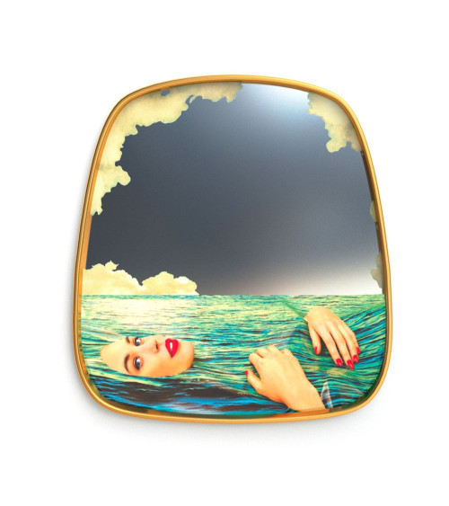Spiegel"Gold Frame Sea Girl"Cm 54 h. 59 –SELETTI | BHOME by Arredi Barbàra