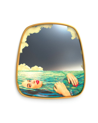 Espejo"Gold Frame Sea Girl"Cm 54 h. 59 –SELETTI | BHOME by Arredi Barbàra