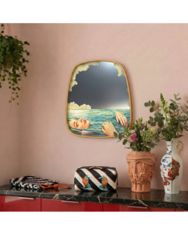 Espejo"Gold Frame Sea Girl"Cm 54 h. 59 –SELETTI | BHOME by Arredi Barbàra