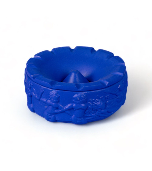 Ashtray"Posacenere in Terracotta Dialogues Blu"22 h 8 cmI 3,35" x 8,27"x 8,27" –SELETTI | BHOME by Arredi Barbàra