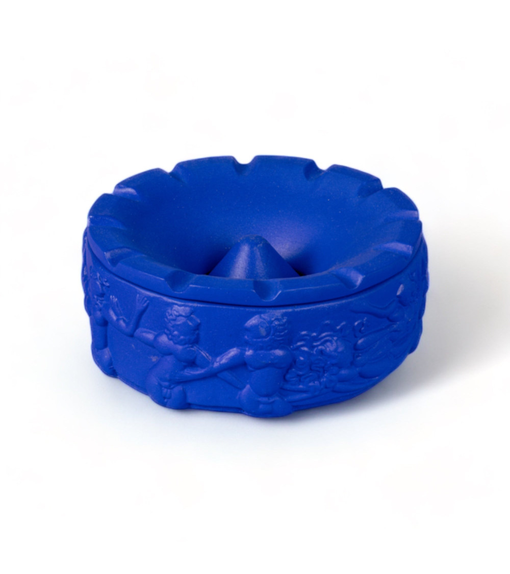Asche"Posacenere in Terracotta Dialogues Blu"22 h 8 cmI 3,35" x 8,27"x 8,27 –SELETTI | BHOME by Arredi Barbàra