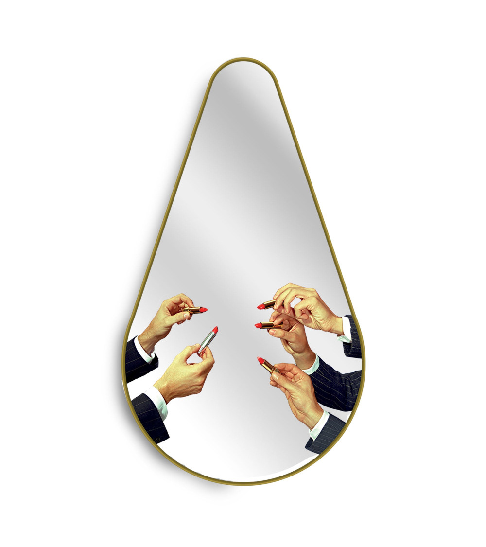 Espejo"Gold Frame Pear Lipsticks"Cm.45 h.80,5 –SELETTI | BHOME by Arredi Barbàra