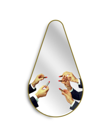 Espejo"Gold Frame Pear Lipsticks"Cm.45 h.80,5 –SELETTI | BHOME by Arredi Barbàra