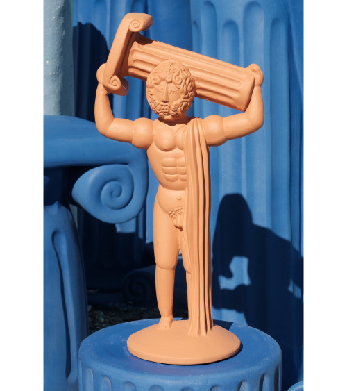 Dekorative Skulptur"Ercole in terracotta di Magna Grecia"cm. 20x13 h. 40 –SELETTI | BHOME by Arredi Barbàra