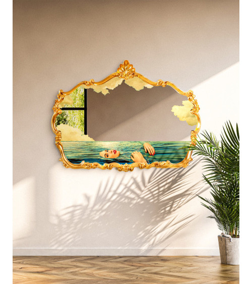 Espejo"Baroque Mirror Seagirl"cm 120 x h. 88 –SELETTI | BHOME by Arredi Barbàra