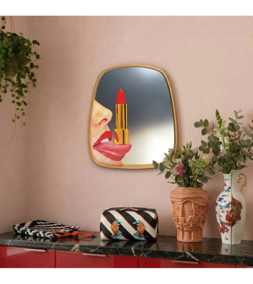 Espejo"Gold Frame Tongue"Cm 54 h. 59 –SELETTI | BHOME by Arredi Barbàra