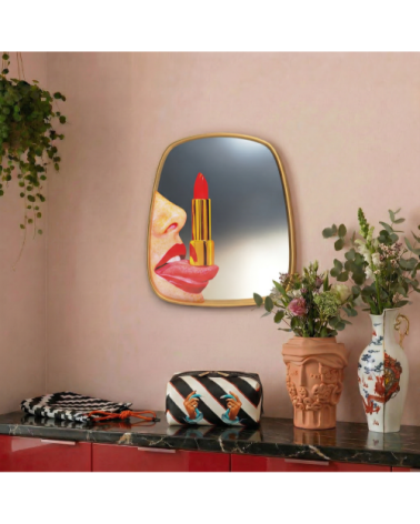 Espejo"Gold Frame Tongue"Cm 54 h. 59 –SELETTI | BHOME by Arredi Barbàra