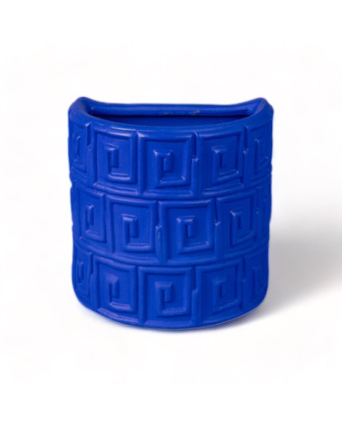 Vase"da muro in terracotta Greche Blu"25 x 16 h 25 cmI 9,8" x 6,3"h 9,8" –SELETTI | BHOME by Arredi Barbàra