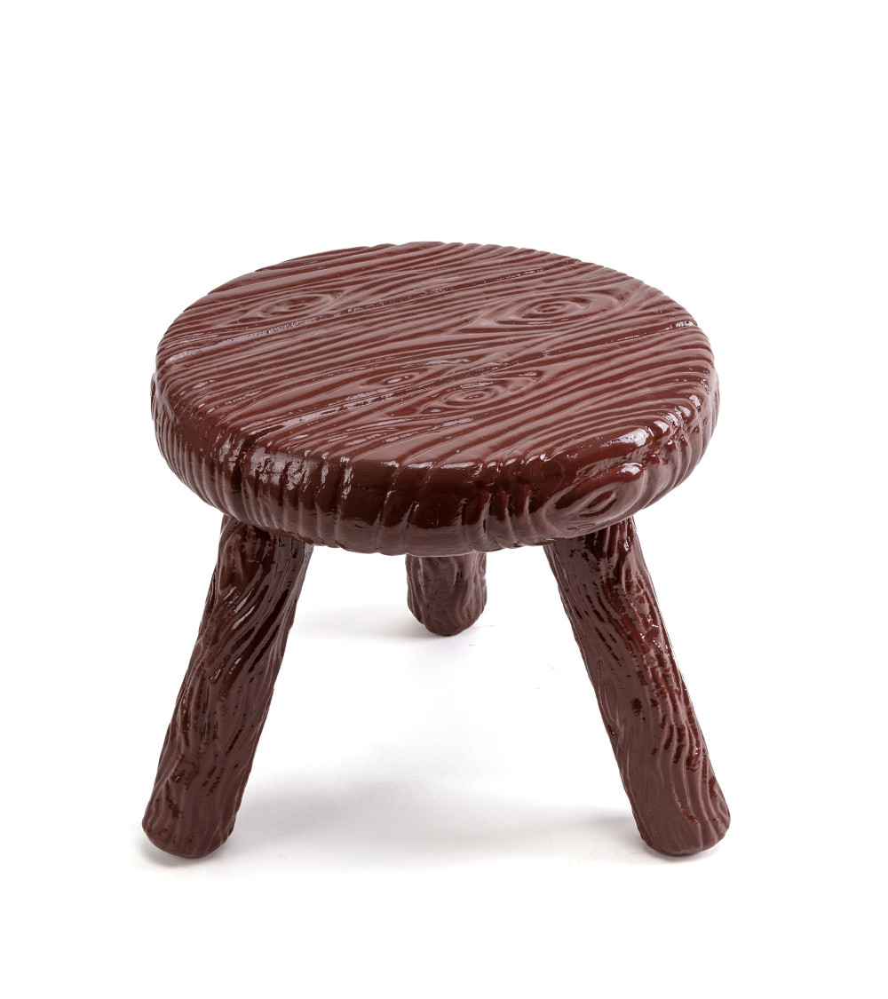 Hocker"Milk Stool Marrone"im Holz:SELETTI | BHOME by Arredi Barbàra