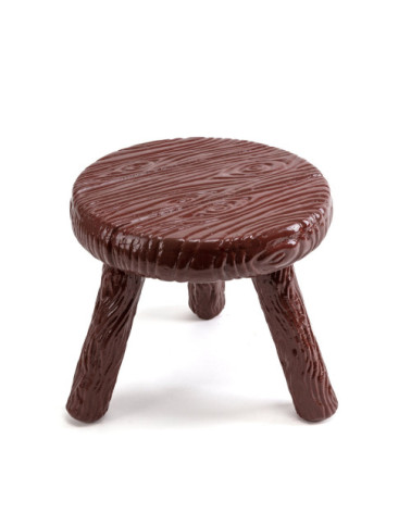 Hocker"Milk Stool Marrone"im Holz:SELETTI | BHOME by Arredi Barbàra