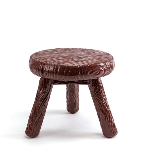 Hocker"Milk Stool Marrone"im Holz:SELETTI | BHOME by Arredi Barbàra