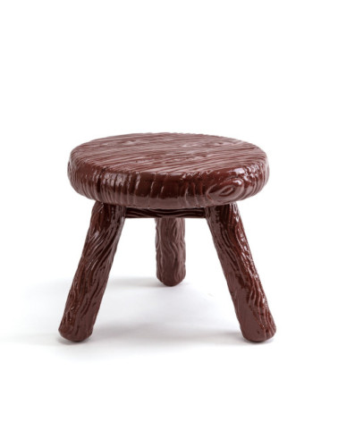 Hocker"Milk Stool Marrone"im Holz:SELETTI | BHOME by Arredi Barbàra