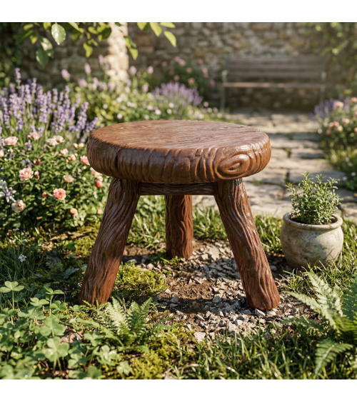 Hocker"Milk Stool Marrone"im Holz:SELETTI | BHOME by Arredi Barbàra