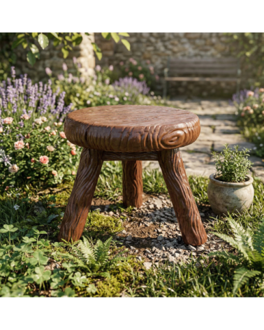 Hocker"Milk Stool Marrone"im Holz:SELETTI | BHOME by Arredi Barbàra